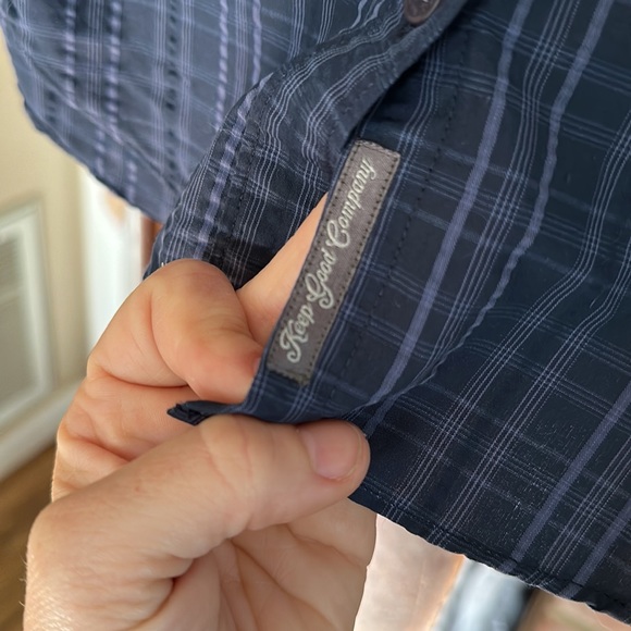 Toad and Company, size extra small, dark blue and purple pattern, button up, - Picture 4 of 6